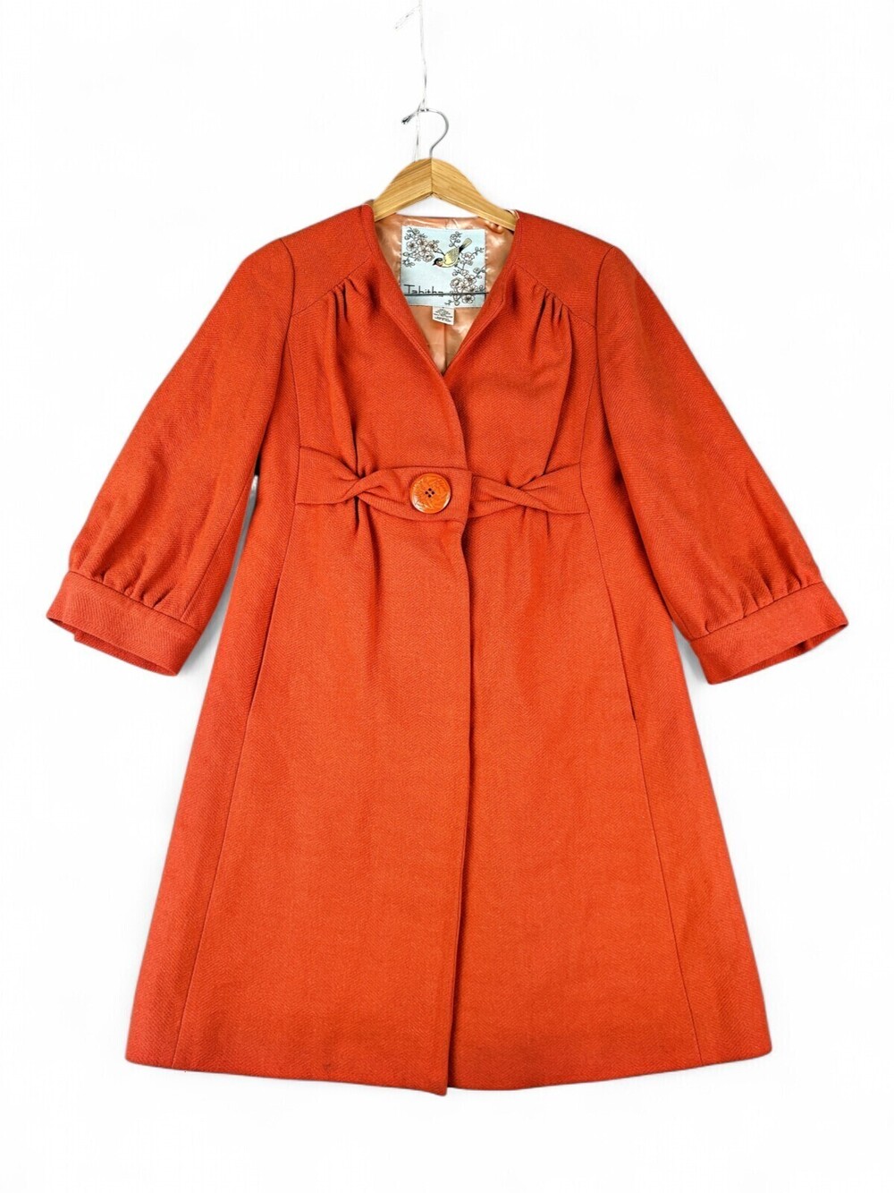Tabitha Wool-Blend Trench Coat Size 6 Rust A-Line
